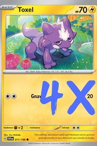 4X Juego Base Pokémon TGC Toxel 071/198 Escarlata y Violeta Inglés 2023 Casi Nuevo - Imagen 1 de 1