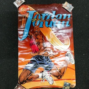 Póster vintage de dibujos animados de Nike de Michael Jordan de los años 90 - Imagen 1 de 19