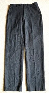 Mens Pants-LAUREN RALPH LAUREN-gray 100% wool 'Natural Stretch' flat front-30x32 - Picture 1 of 4
