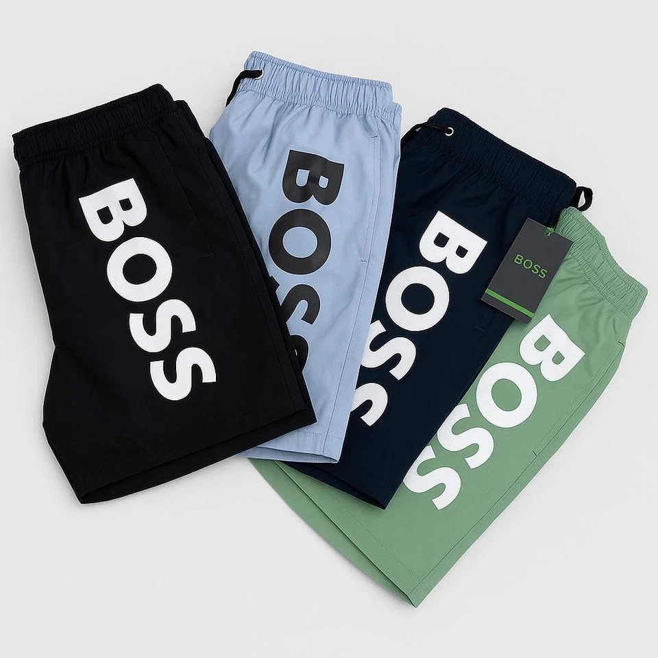 Pantalones cortos de natación Hugo Boss para hombre con logotipo audaz Boss Foto 1 de 1