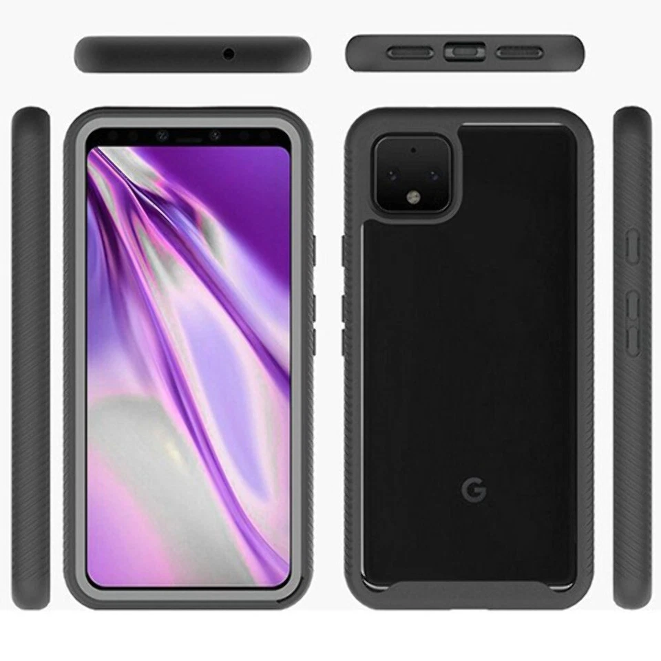 for Google Pixel 4 Shockproof Heavy Duty Bumper Case CLEAR/BLACK Foto 1 de 1
