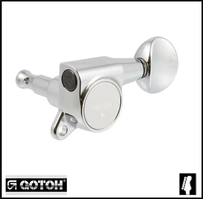 GOTOH Sg381 Mini Tuners 6il 6 in Line Chrome Oval Button TK 0760-010