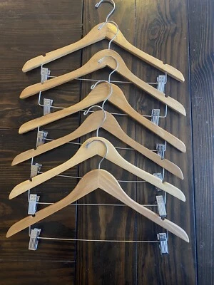 6 clips ajustables de madera para camisa de 17 pulgadas beige Foto 1 de 4