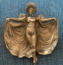 Art Nouveau Brass Bronze Tray - Maiden Figure