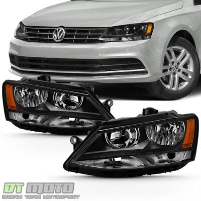 Faros de repuesto negros para Volkswagen VW Jetta 2011-2018 izquierda+derecha Foto 1 de 4