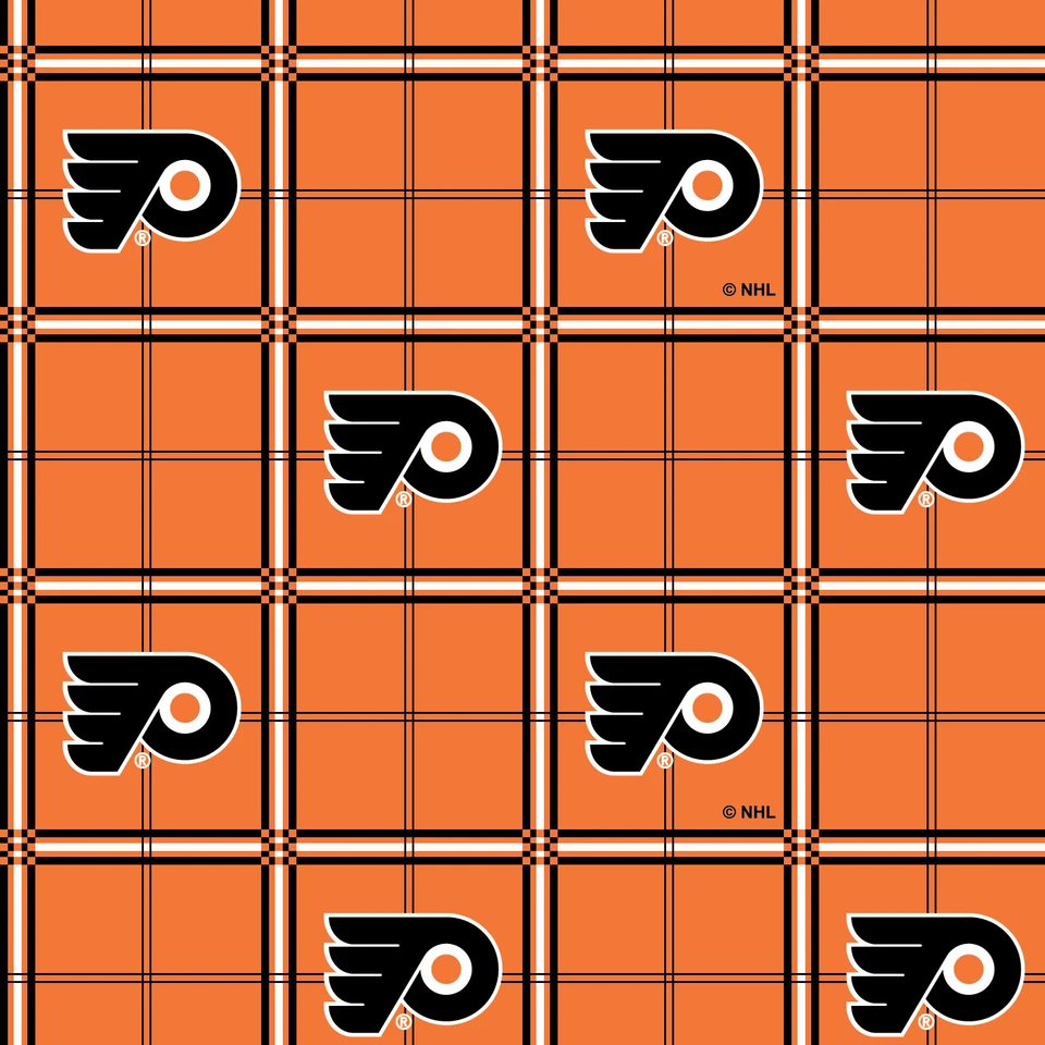 Tela de franela a cuadros Philadelphia Flyers - Tela de franela NHL por yarda completa Foto 1 de 1