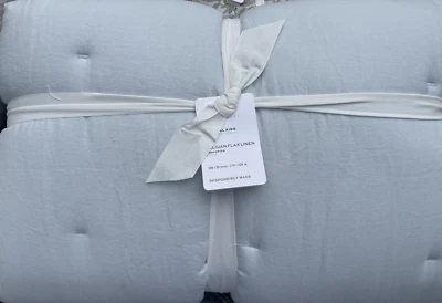 Pottery Barn Belgian Flax Linen King/Cal Comforter - Blue Frost - NEW - Image 1 of 4