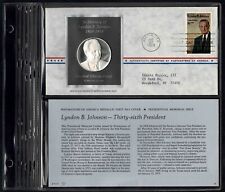1973 USPS Lyndon B. Johnson Sterling Silver "LBJ" Medal & First Day Cover