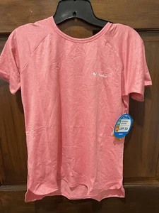NWT Columbia Girls Silver Ridge II Short Sleeve Tee, Lollipop Heather, Youth XL - Picture 1 of 5