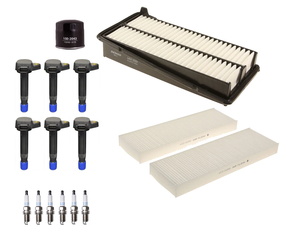 Denso Filters 6 Ignition Coils 6 Spark Plugs Tune Up Kit For Acura CL TL 3.2L V6 - Imagem 1 de 1