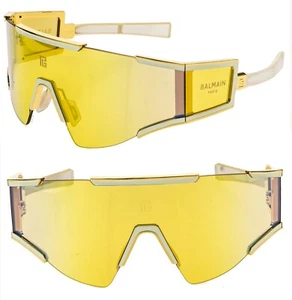BALMAIN FLECHE BY AKONI BPS138 Titanium Gold Yellow Mirror Wrap BPS 138 Sunglass - Picture 1 of 13