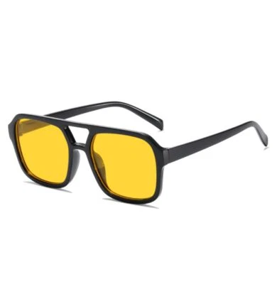 Gafas de sol retro cuadradas de aviador de los años 70 para mujer y hombre gafas de sol rectangulares marco plano Foto 1 de 4