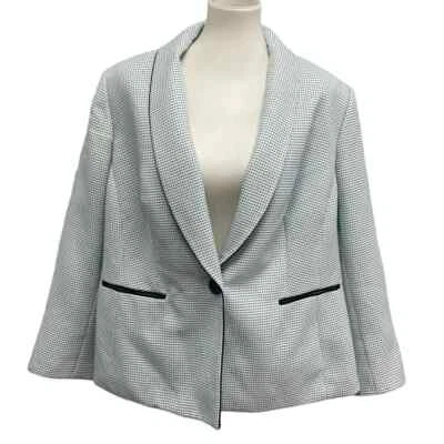 Evan-Picone Womens Plus Size 18W Light Blue Spotted Single Button Suit Jacket - Image 1 of 4