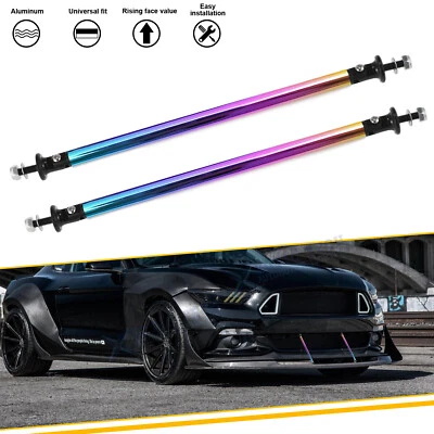 Pair NEO Front Lip Rear Splitter Strut Rod Spoiler For Ford  F150 Mustang Focus - Image 1 of 4