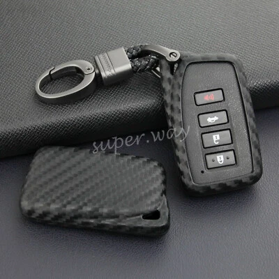 For Lexus IS/ES/NX/RX/GS/LX/RC Carbon Fiber Soft Shell Key Chain Fob Case Cover - image 1 of 4