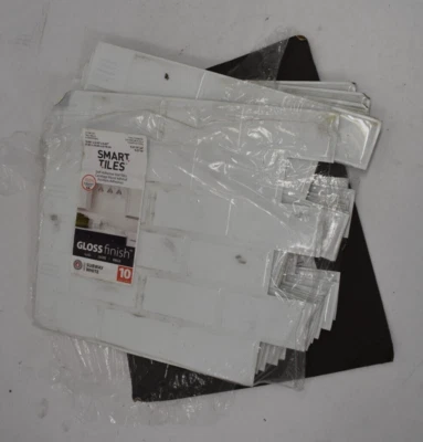 Smart Tiles Peel & Stick Backsplash 10 Sheets Subway White 3D Adhesive Panel - Image 1 of 4