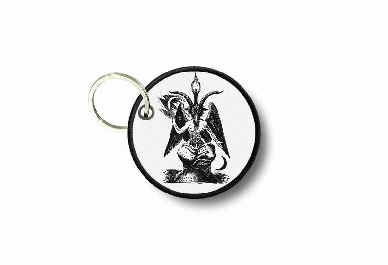 Key Ring Keys Key Embroidered Badge Patch Biker Baphomet Wiccan Pagan Templar