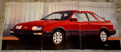 1987 MERKUR XR4Ti ОРИГИНАЛЬНЫЙ ДИЛЕР РЕКЛАМА РАСКЛАДНОЙ ПЛАКАТ ПЕЧАТНАЯ РЕКЛАМА ОБЪЯВЛЕНИЕ 87 КРАСНЫЙ - Изображение 1 из 3