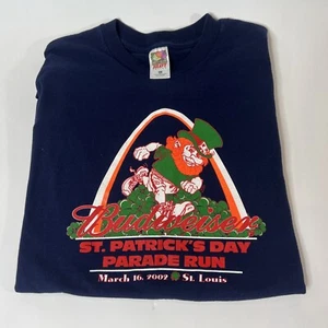 VTG St. Louis St. Patrick’s Day Parade Run 2002 Budweiser Men’s Size XL T-Shirt - Picture 1 of 7