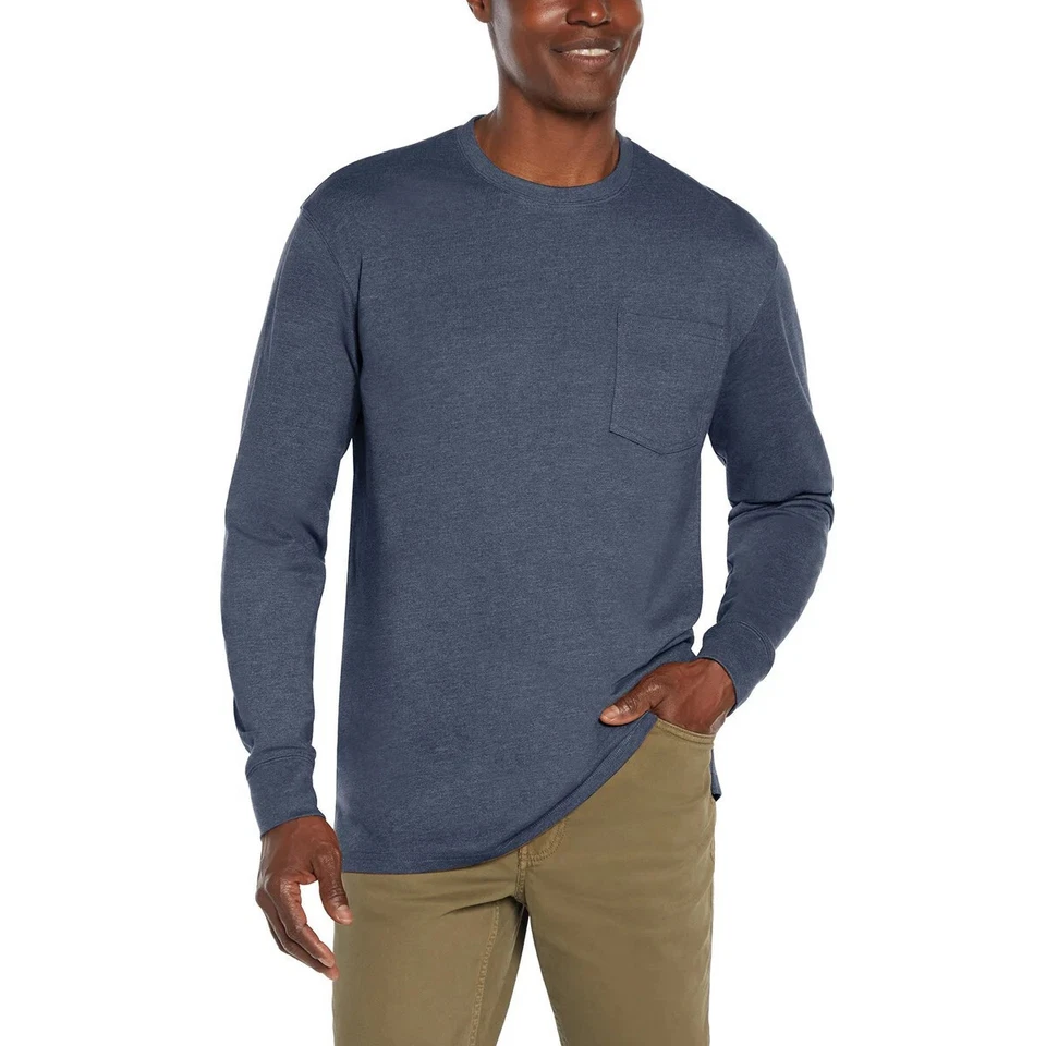 Woolrich Men's Large Long Sleeve Pocket T-Shirt | Blue | Size-Medium.