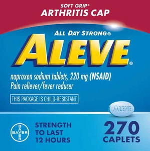 Aleve Caplets Soft Grip Arthritis Cap Naproxen Sodium Pain Reliever, 270 Count - Picture 1 of 10