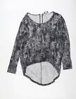 Select Womens Grey Geometric Viscose Basic T-Shirt Size 14 Scoop Neck - Snakeski