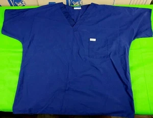 Crest blue unisex men's women's scrub top size 2XL - Picture 1 of 5