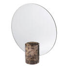 Blomus table mirror PESA, cosmetic mirror, mirror, marble, dark brown, 22 cm