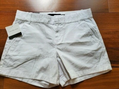 Calvin Klein Women's Shorts NWT Stretch Cotton White 4.5" Inseam Women's Size 8 - Image 1 of 4