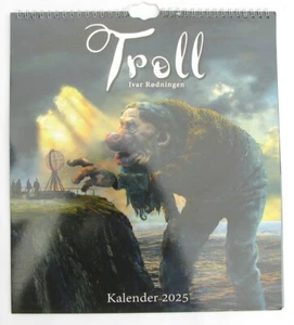 norwegischer Troll Wand-Kalender 2026 mit spannenden Trollbildern, 34x30cm - Bild 1 von 2