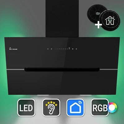KKT KOLBE Dunstabzugshaube 90cm Umluft Abluft Kopffrei Wandhaube Schräghaube schwarz WLAN