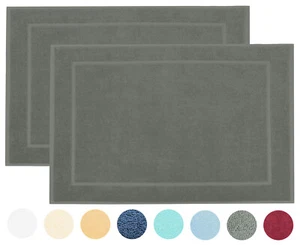 2er Set Badematten Badvorleger Badteppich Duschvorleger 50x70 cm 100% Baumwolle - Bild 1 von 56