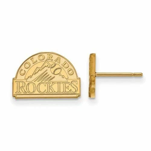 Pendientes de plata esterlina chapados en oro MLB Colorado Rockies XS Post Foto 1 de 1