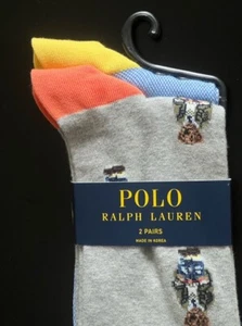 Polo Ralph Lauren American In Paris Mini Bear 2 pairs socks Pack  Socksize 10-13 - Picture 1 of 2