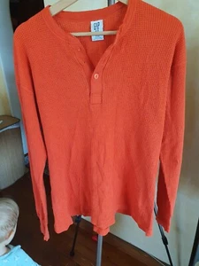 Gap Vtg Made in USA Waffle-Knit Thermal Long Sleeve t-shirt TRASHED sz M - Picture 1 of 18