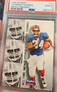 1996 SKYBOX IMPACT THURMAN THOMAS 111 HOF BUFFALO GRADED PSA 10 GEM MINT #111 - Picture 1 of 3