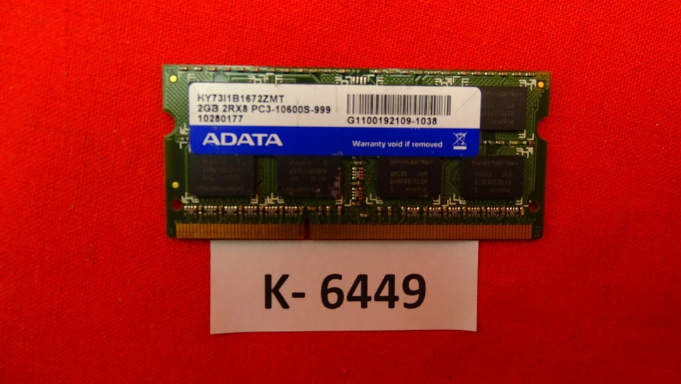 ADATA hy73I1b1672ZMT 2GB 2RX8 PC3-10600S-999 - Image 1 of 1