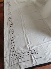ancien drap coton monogramme brodé  Richelieu 340cm x 240cm