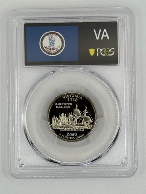 2000 S 25C Clad Virginia Quarter PCGS PR70DCAM - Image 1 of 2