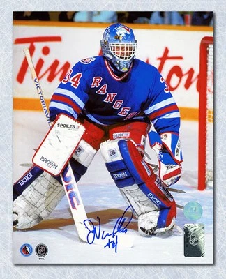 John Vanbiesbrouck New York Rangers Máscara Beezer Autografiada Foto 8x10 Foto 1 de 2