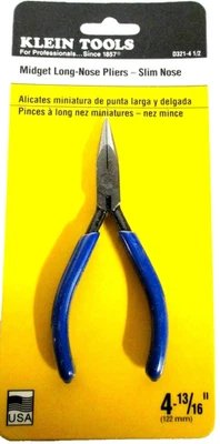 Klein Tools 4" In Long-Nose Pliers 4-13/16" 1-1/16" Jaw D321-41/2 "Made In USA" — 第 1/4 张图片
