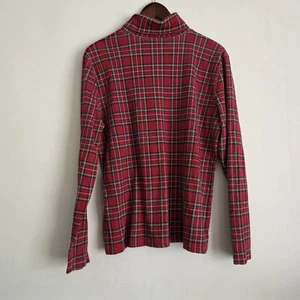 Holiday Editions Damen Gr. XL Weihnachten kariert rot grün verwaschen Rollkragen Shirt  - Bild 1 von 9