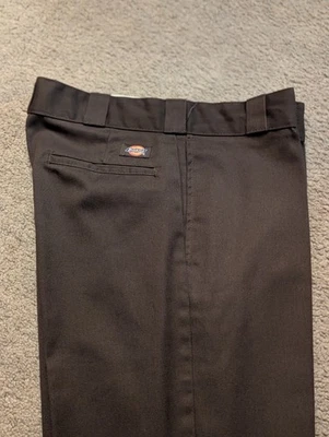 Dickies 873 Men's 33 X 30 Slim Straight Chocolate Brown Flex Work Pants - Image 1 of 4