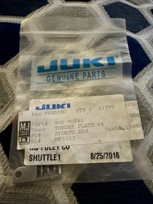 Accesorio de pieza de máquina de coser con placa de garganta Juki # 400-90240 40090240 Foto 1 de 2