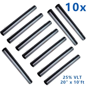 10pcs Uncut Roll Window Tint Film 25% VLT 20" x 10'ft Feet Car Home Office Glass - Bild 1 von 14