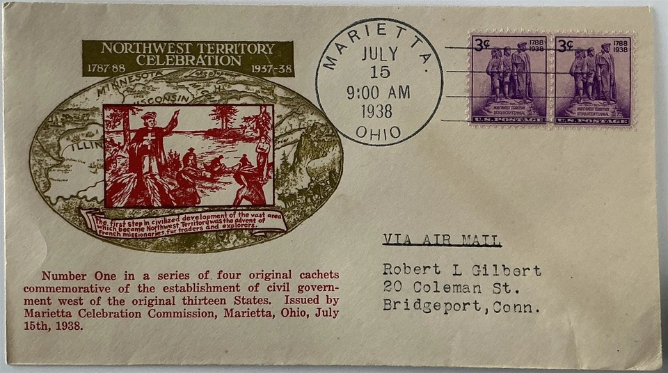 1st Cachet Marietta City Commission 837 Civil Government Northwest Territory #1 - Image 1 of 1