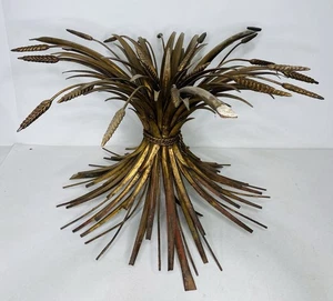 Vintage Hollywood Regency Gold Gilt Sheaf Of Wheat Accent Table Base Only - Picture 1 of 10