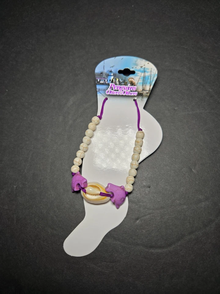 Tobillera para mujer Shell And Dolphin Sealife púrpura Foto 1 de 2