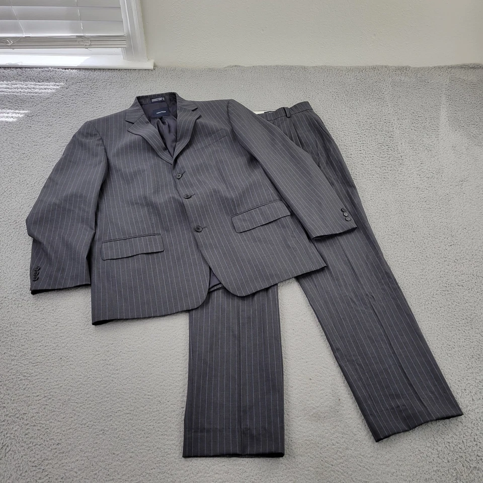 Traje Nautica 2 Piezas Para Hombres 43R Chaqueta de Lana Abrigo Deportivo + Pantalones de Vestir 35R Foto 1 de 4