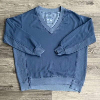 Moletom AERIE Vacay Every Day gola V XXS tamanho grande azul marmoreado loungewear - Imagem 1 de 4